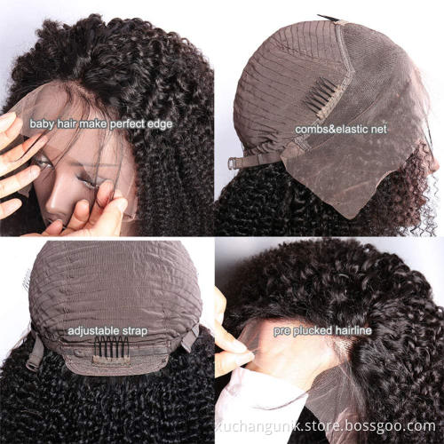 Uniky 100% Raw Virgin Indian Human Hair Wig Kinky Curly HD Full Lace Frontal Wig Pre Plucked Lace Front Wig for Black Women